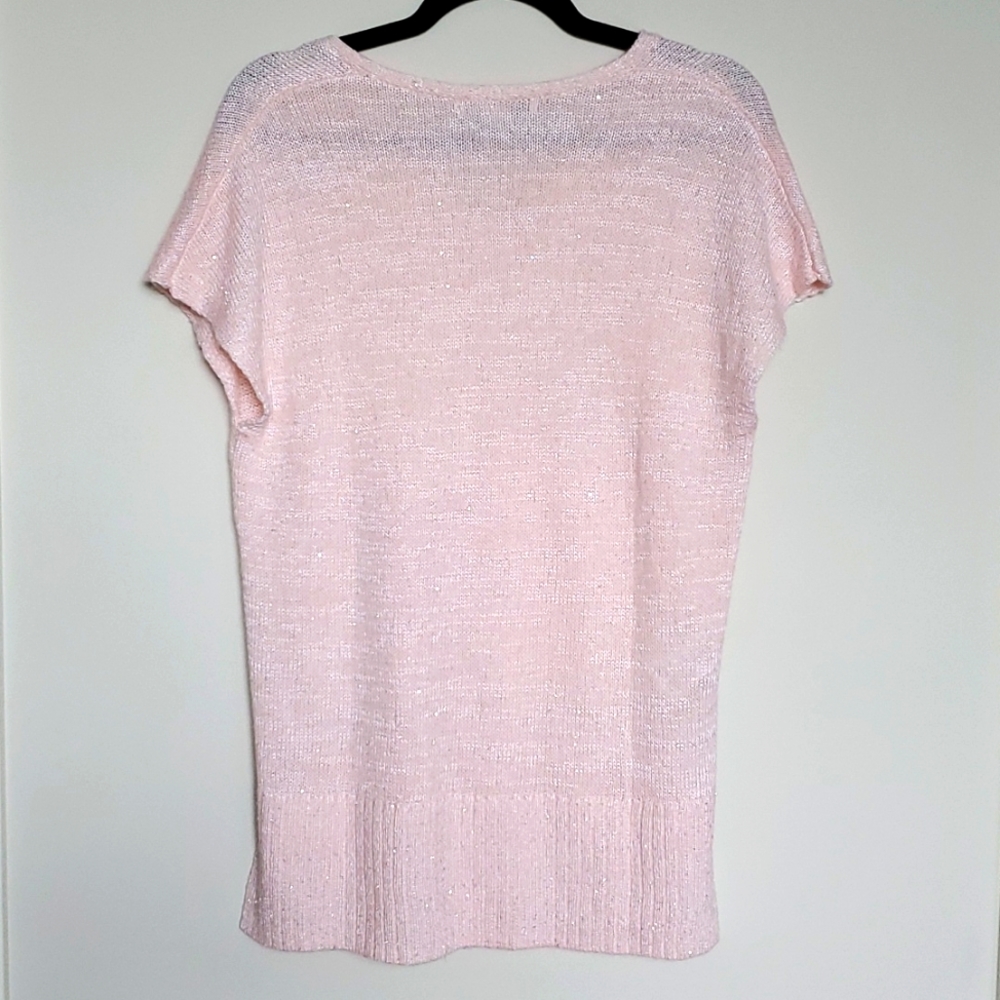 NWOT Tommy Bahama Pink V Neck Sequined Top - Picture 7 of 9